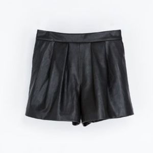 Zara faux leather shorts Sz Medium NWOT